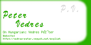 peter vedres business card